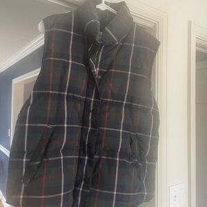 Eddie Bauer Plaid vest puffer small Ralph Lauren